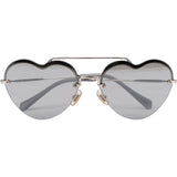 Miu Miu Silver Tone Heart-Shaped Sunglasses SMU62U