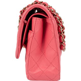 Chanel Quilted Lambskin Gold Medium Double Flap Shoulder Bag