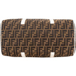 Fendi Monogram Zucca Canvas Boston Bag Handbag - vintageandkickz