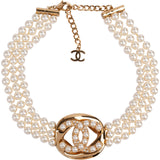 Chanel Pearl CC Choker Necklace Collier 2024