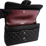 Chanel Quilted Lambskin Palladium Jumbo Double Flap Crossbody Bag