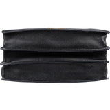 Miu Miu Black Grained Leather Madras Top Handle Handbag