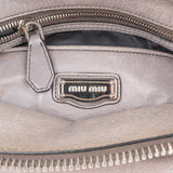 Miu Miu Grey Vitello Lux Bow Satchel Handbag