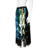 Gucci Multicolor Waves Tüll Sequin Skirt (IT42)