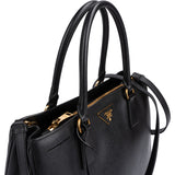 Prada Black Saffiano Leather Galleria Handbag