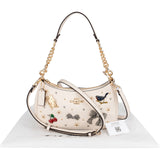 Coach Pebbled Leather Mia Studded Souvenir Pins Shoulder Crossbody Bag