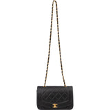 Chanel Quilted Lambskin 24K Gold Small Diana Single Flap Crossbody Bag