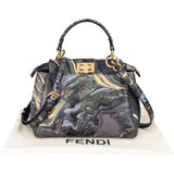 Fendi Marbled Leather Peekaboo Mini Handbag