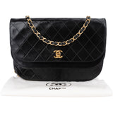 Chanel Quilted Lambskin 24K Gold Half Moon Flap Shoulder Bag