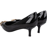 Louis Vuitton Black Patent Leather Studded Cap Toe Kitten Heel Pumps (35)