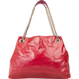 Gucci Patent Leather Soho Chain Tote Crossbody Bag