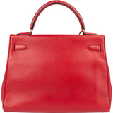 Hermès Rouge Courchevel Leather Kelly 32 Handbag