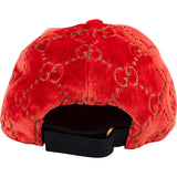 Gucci Red Samt GG Velvet Baseball Cap (S)