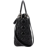 Christian Dior Black Quilted Lambskin Lady Dior Handbag