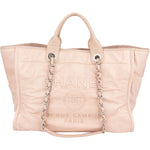 Chanel Rose Leather Shopper Deauville Shoulder Bag - vintageandkickz