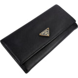 Prada Saffiano Leather Triangle Continental Wallet