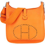 Hermès Orange Togo Leather Evelyne III 33 Crossbody Bag