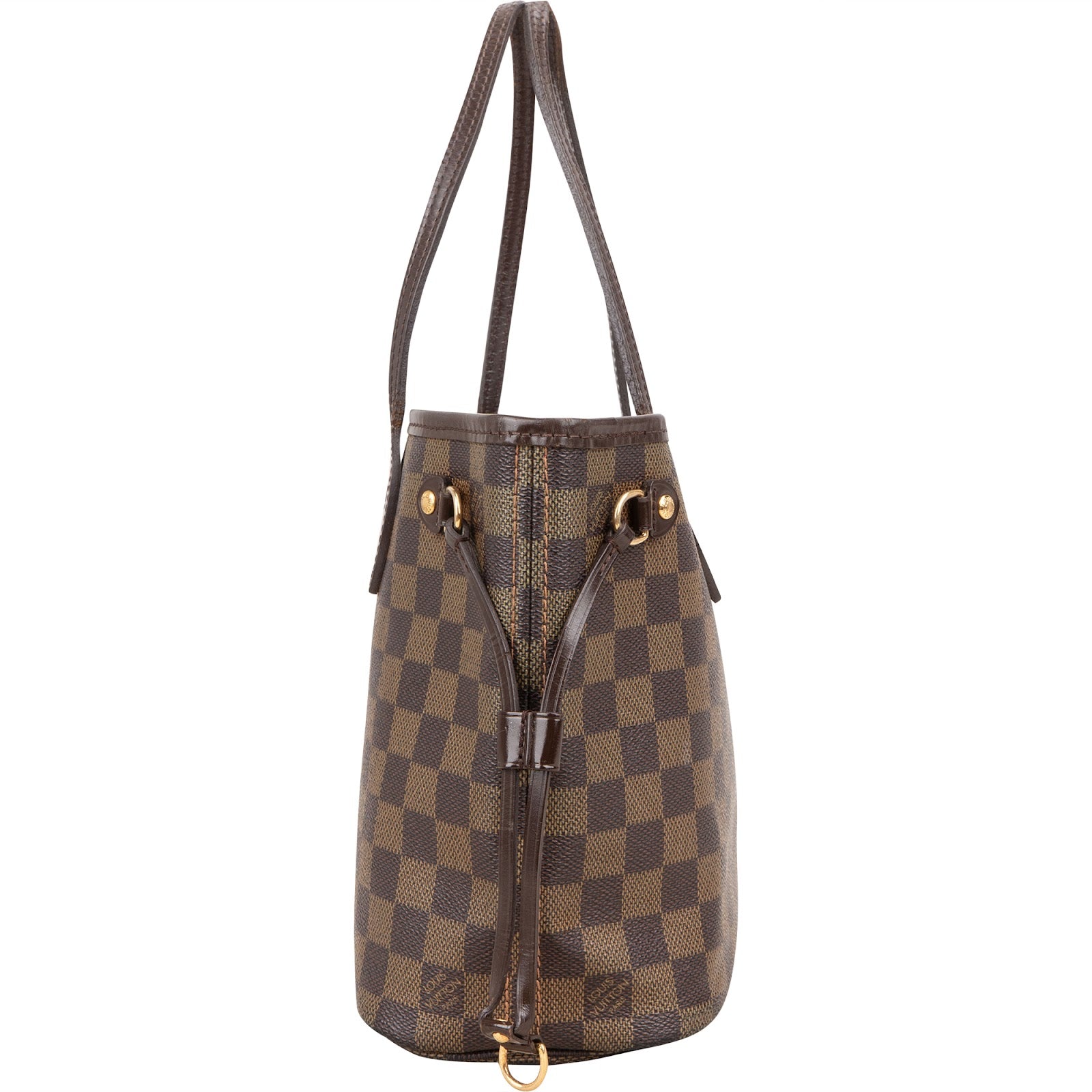 Louis Vuitton Monogram Damier Ebene Canvas Neverfull PM Shoulder Bag - vintageandkickz