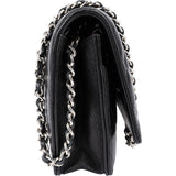 Chanel Quilted Lambskin Palladium Wallet On Chain Crossbody Bag