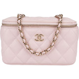 Chanel Quilted Caviar Leather Vanity Case Crossbody Bag