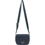 Prada Blue Saffiano Leather Shoulder Crossbody Bag