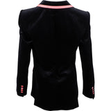 Dolce & Gabbana Multicolor Samt Velvet Double Breasted Contrast Trim Blazer (IT42)