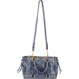 Miu Miu Vitello Shine Leather Gathered Drawstring Satchel Handbag