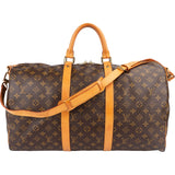 Louis Vuitton Monogram Canvas Keepall 50 Bandoulière Travel Bag
