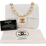 Chanel Quilted Lambskin Small 24K Gold Single Flap Crossbody Bag