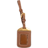 Prada Brown Leather Small Luggage Tag Bag Charm