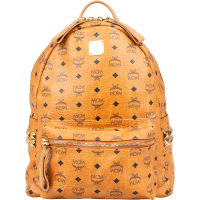 MCM Monogram Visetos Studded Stark Medium Backpack