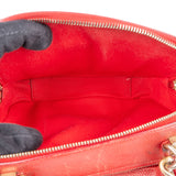Chanel Red Quilted Lambskin Top Handle Vanity Case Crossbody Bag