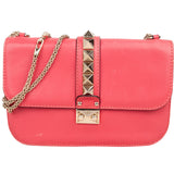 Valentino Garavani Leather Rockstud Glam Lock Flap Crossbody Bag