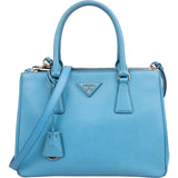 Prada Blue Saffiano Leather Galleria Handbag