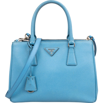 Prada Blue Saffiano Leather Galleria Handbag