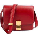 Celine Red Classic Boxcalf Leather Small Triomphe Crossbody Bag