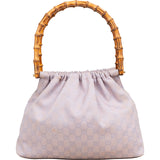 Gucci Lilac Monogram GG Bamboo Top Handle Handbag
