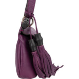 Gucci Pebbled Leather Bamboo Tassel Flap Crossbody Bag