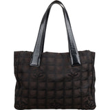 Chanel Dark Brown Monogram New Travel Line Small Tote Shoulder Bag
