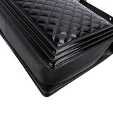 Chanel Quilted Patent Leather Jumbo Boy Single Flap Crossbody Bag