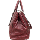 Miu Miu Vitello Lux Shine Leather Tote Buckle Handbag