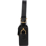 Celine Black Leather Triomphe Shoulder Bag