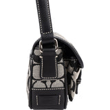 Coach Monogram Signature  Double Buckle Flap Mini Crossbody Bag