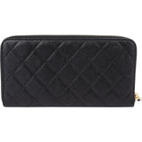 Chanel Quilted Caviar Leather CC Classic Long Zipped Wallet