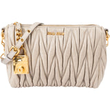 Miu Miu Matelassé Nappa Leather Padlock Shoulder Bag