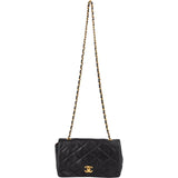 Chanel Quilted Lambskin 24K Gold Single Flap Crossbody Bag
