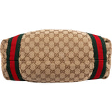 Gucci Monogram GG Canvas Web Large Tote Handbag