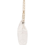 Chanel 22 White Quilted Lambskin Maxi Drawstring Shoulder Bag