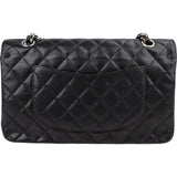 Chanel Quilted Caviar Leather Palladium Medium Double Flap Shoulder Bag