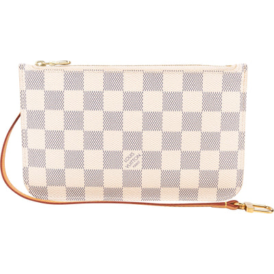 Louis Vuitton Monogram Damier Azur Canvas Neverfull Pochette Clutch